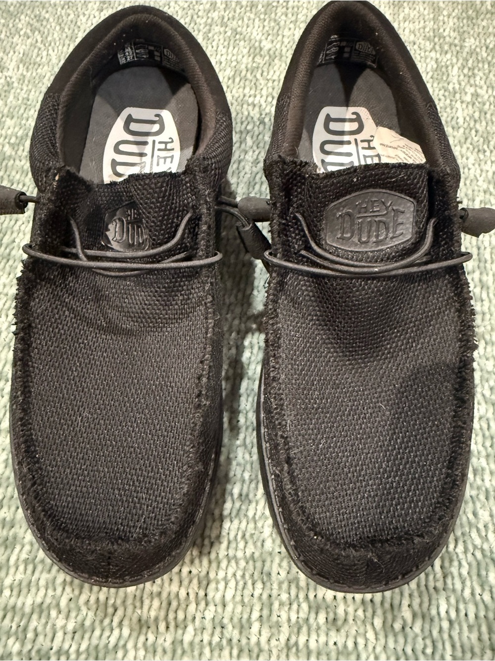 ALL BLACK Hey Dude Menβs Black Slip-On Loafers